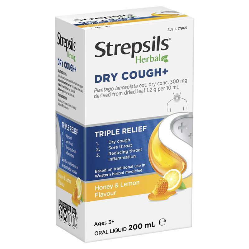 Strepsils Herbal Dry Cough+ Liquid 200mL