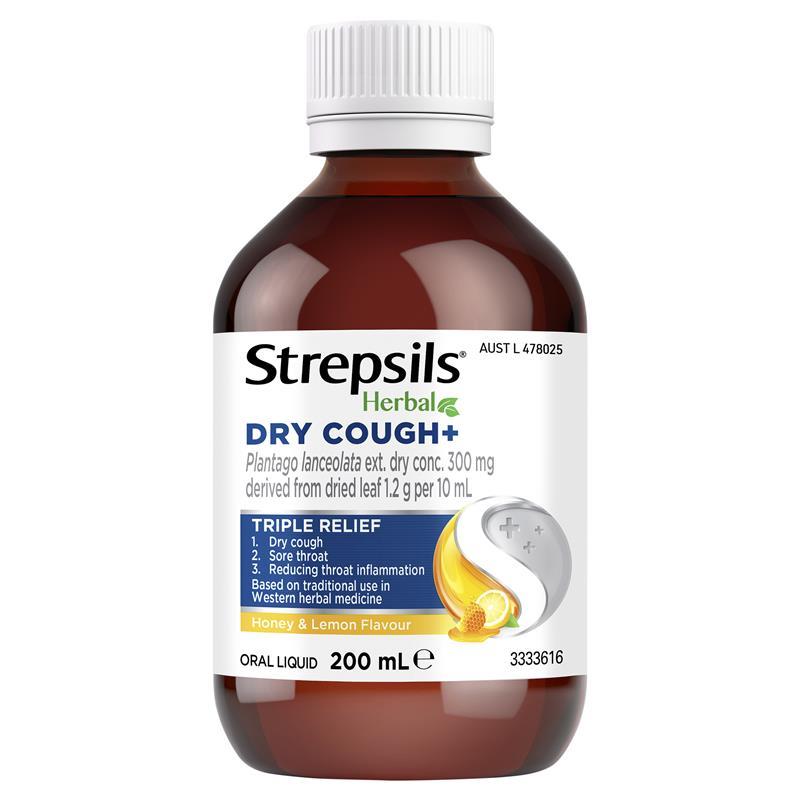 Strepsils Herbal Dry Cough+ Liquid 200mL