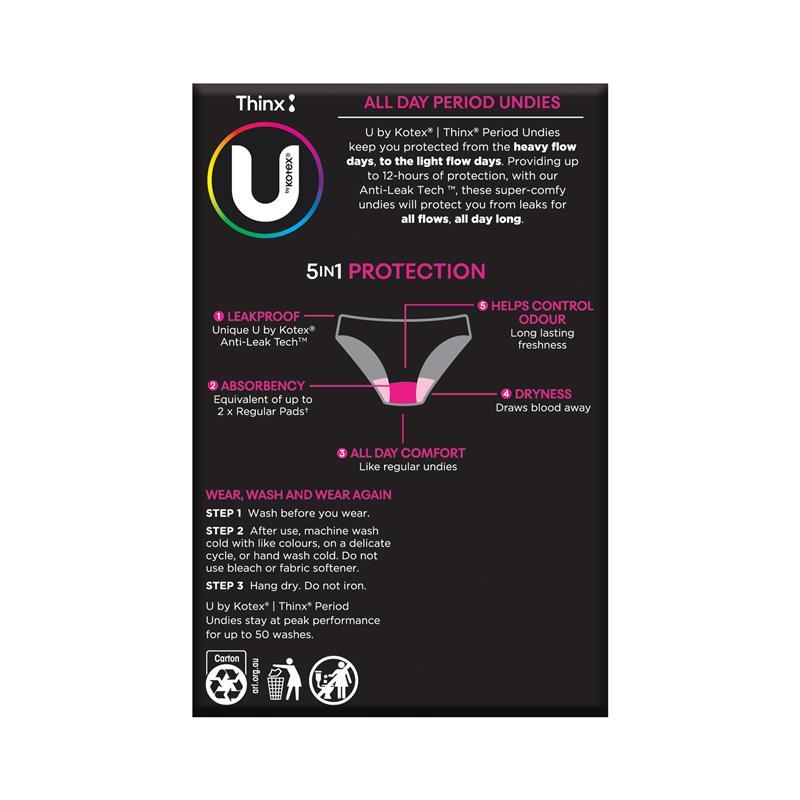 U by Kotex Thinx Period Undies Bikini Cut Size 10 1 Pack