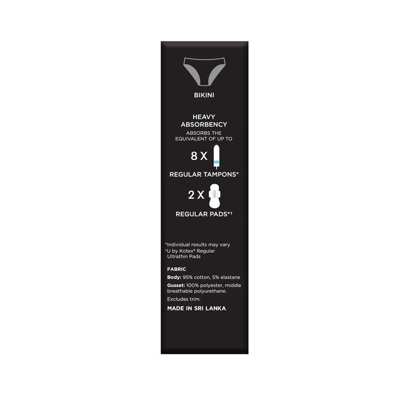 U by Kotex Thinx Period Undies Bikini Cut Size 12 1 Pack