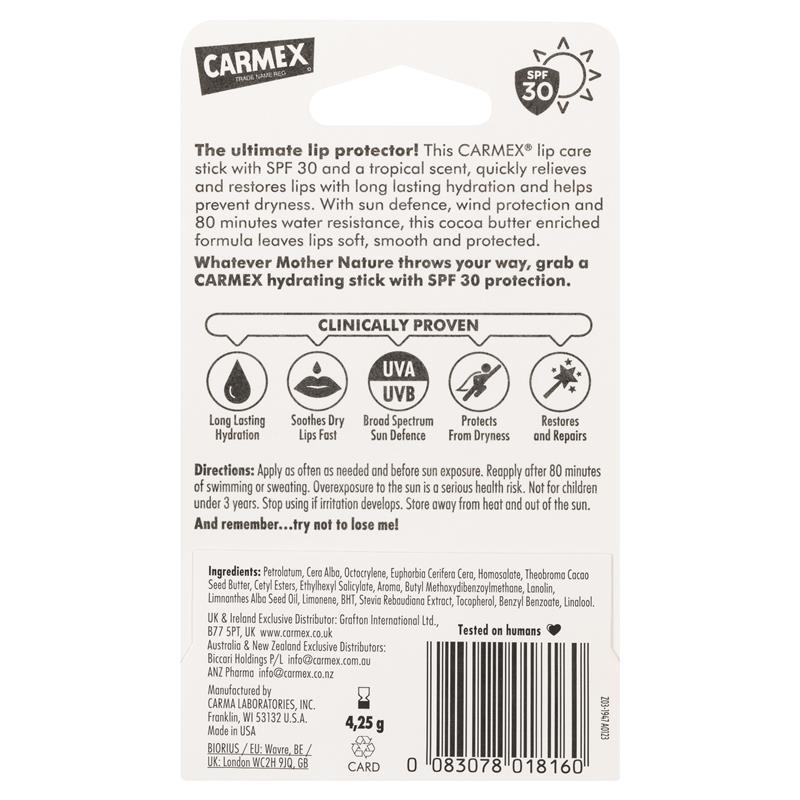 Carmex Lip Balm Tropical Click Stick SPF 30 4.25g