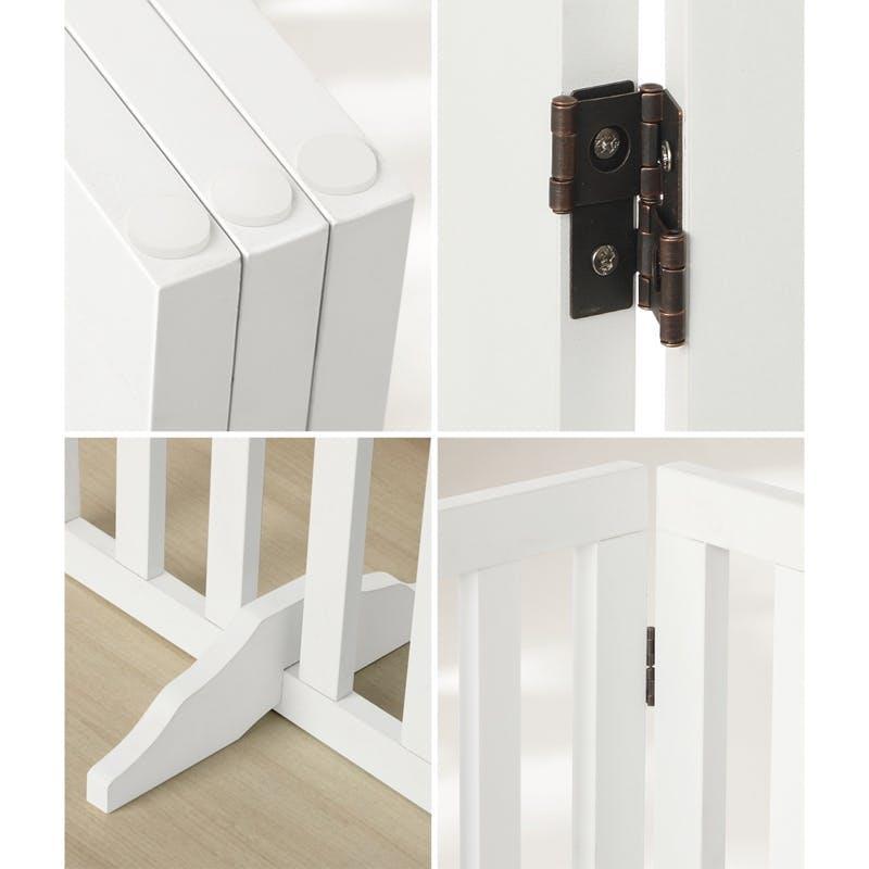 Alopet Wooden Pet Gate Dog Fence Safety Stair Barrier Security Door 3 Panels 142 cm X 60.5 cm X 2 cm