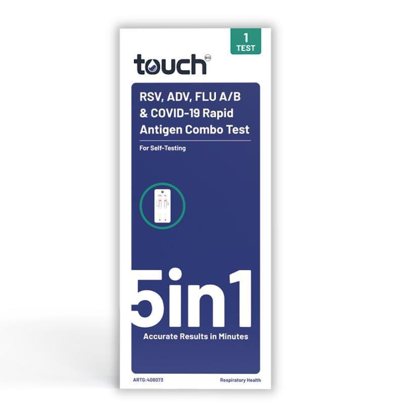TouchBio 5in1 Rapid Antigen Test (RSV, ADV, Flu A/B and Covid-19 ) -Self Testing 1 Test