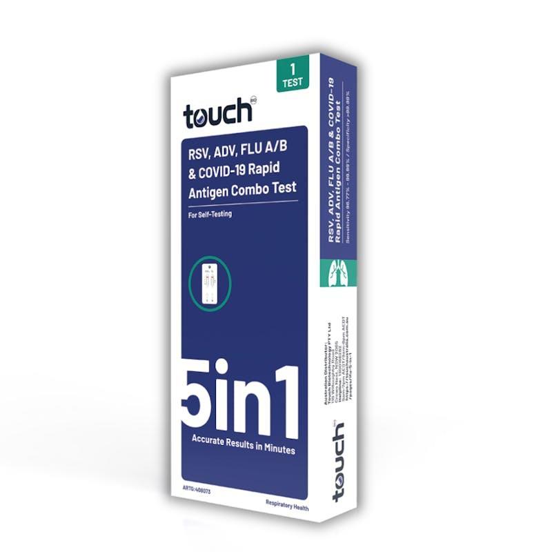 TouchBio 5in1 Rapid Antigen Test (RSV, ADV, Flu A/B and Covid-19 ) -Self Testing 1 Test