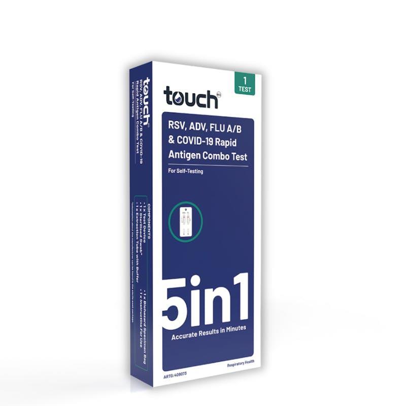 TouchBio 5in1 Rapid Antigen Test (RSV, ADV, Flu A/B and Covid-19 ) -Self Testing 1 Test