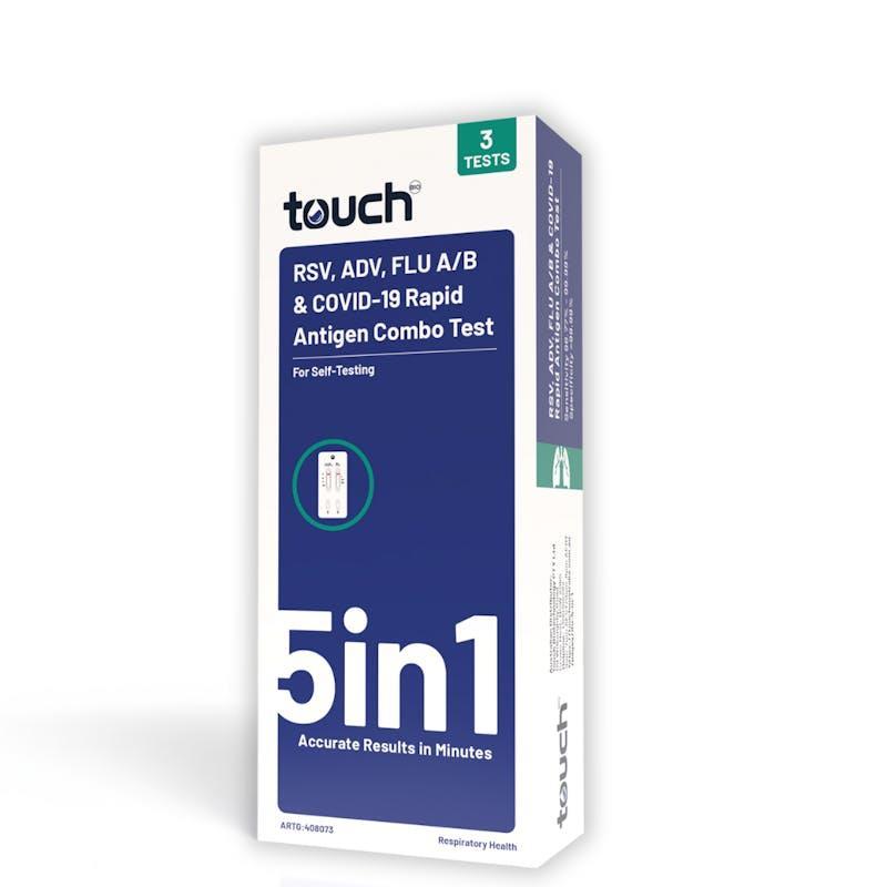TouchBio 5in1 Rapid Antigen Test (RSV, ADV, Flu A/B and Covid-19 ) -Self Testing 3 Tests