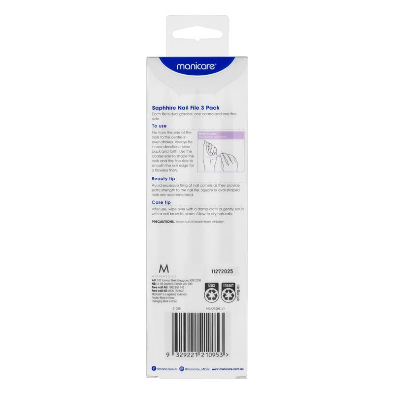 Manicare Sapphire Nail File 3 Pack 21095