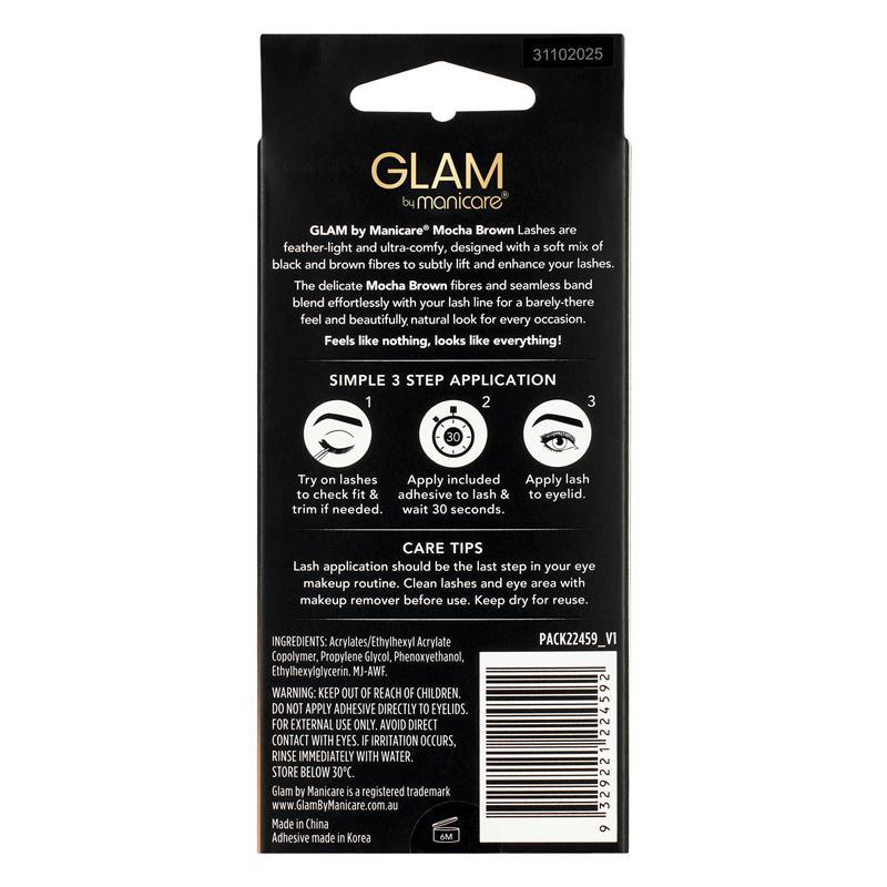 Glam By Manicare Glam Ready Pre-Glued Mocha Brown Natural 22459