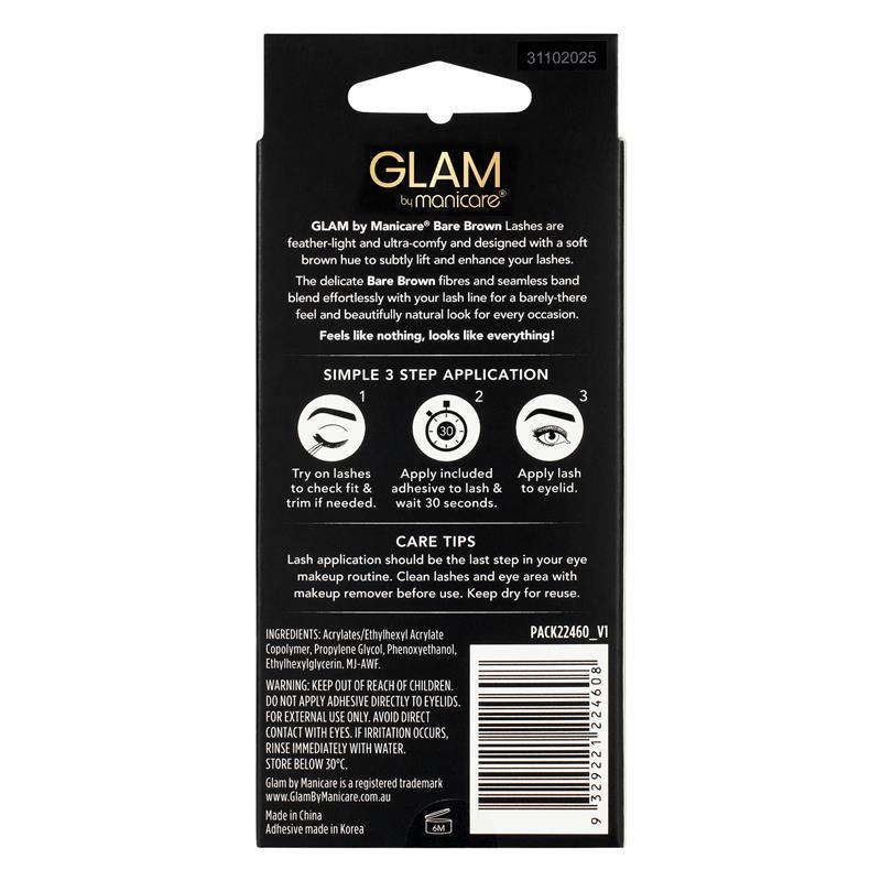 Glam By Manicare Glam Ready Pre-Glued Bare Brown Natural 22460