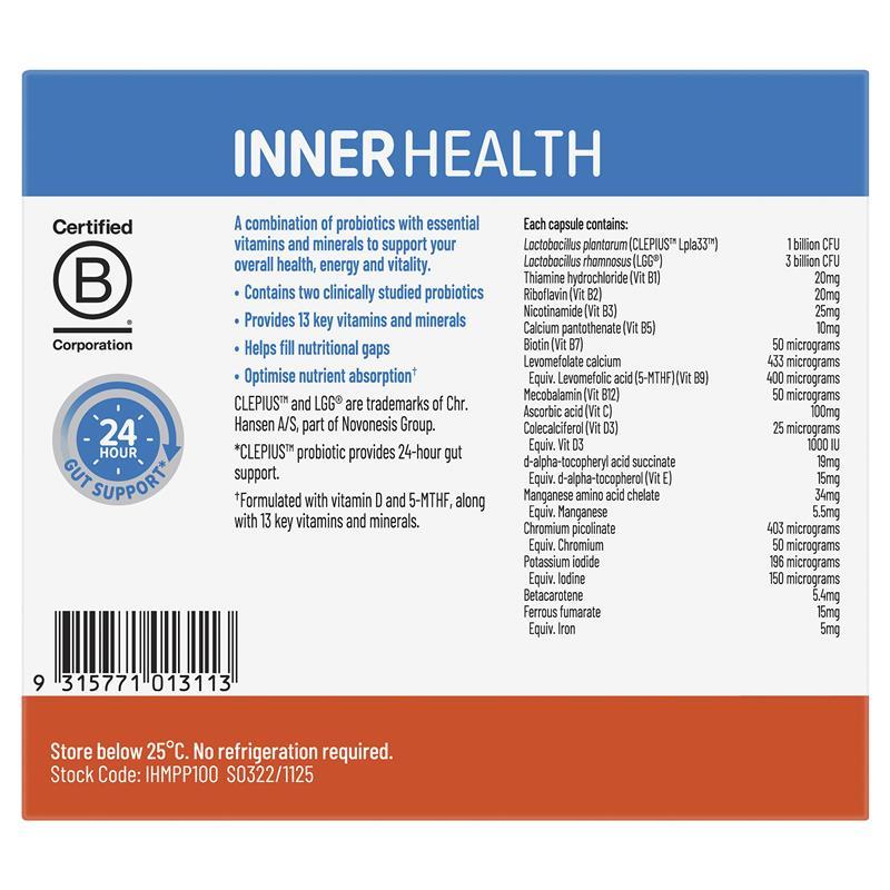 Inner Health Multivitamin Plus Probiotic 100 Capsules