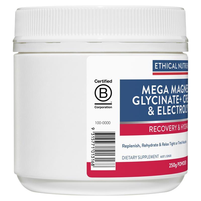 Ethical Nutrients Mega Magnesium Glycinate+ Creatine & Electrolytes 250g