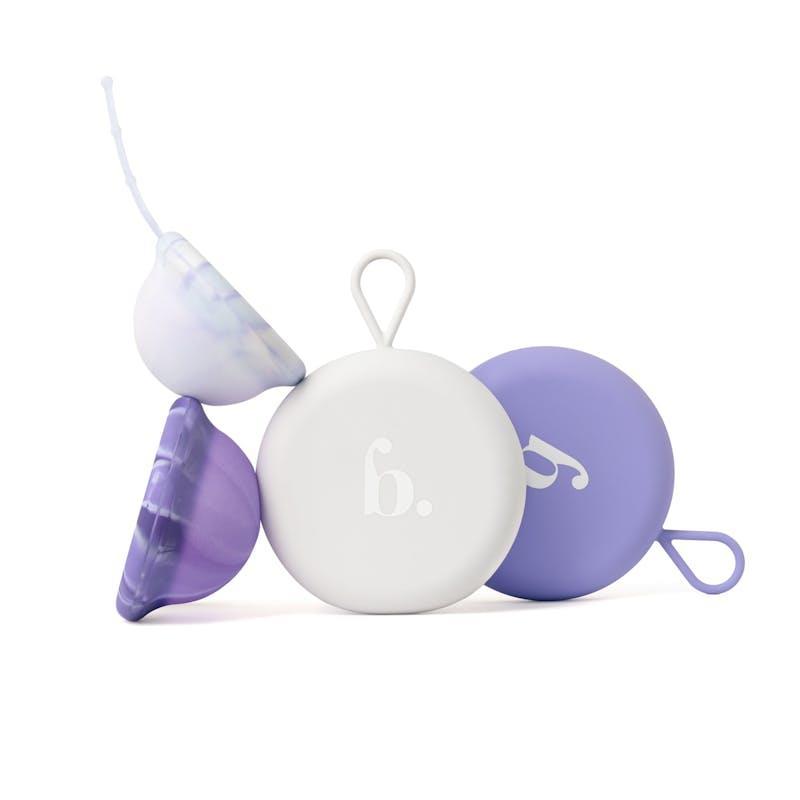 Bodyotics Menstrual Disc Set with Pull-Off String — Two Sizes S & L Purple & Lavender