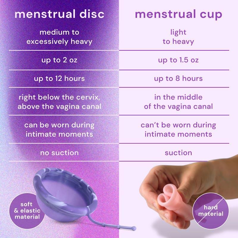 Bodyotics Menstrual Disc Set with Pull-Off String — Two Sizes S & L Purple & Lavender