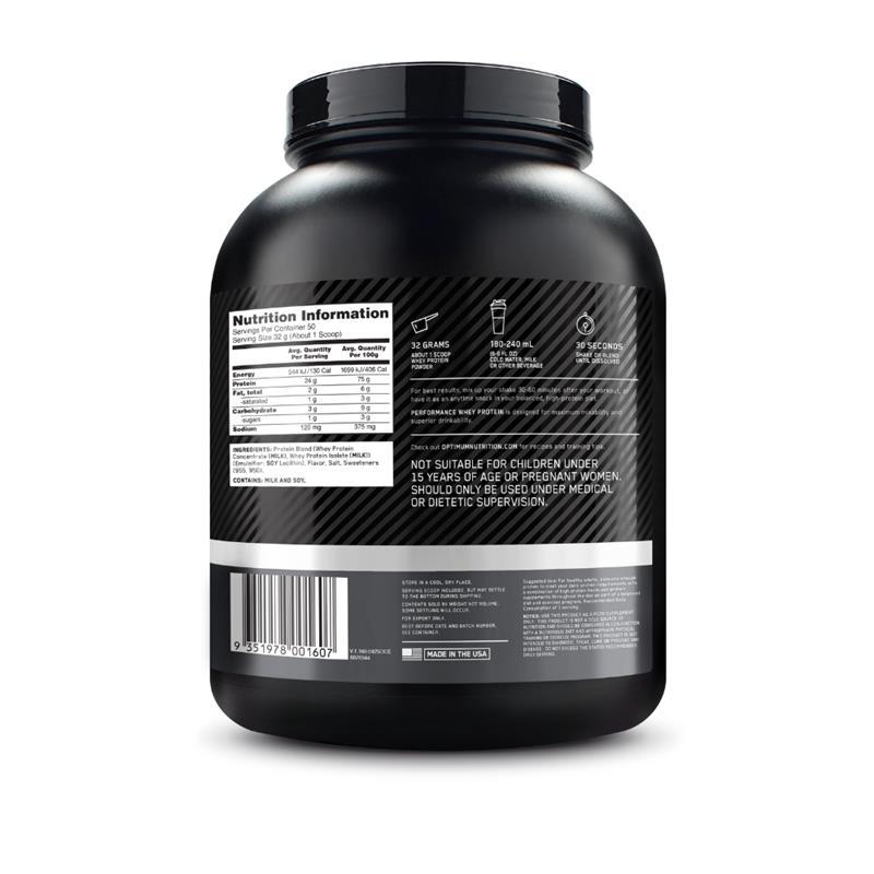 Optimum Nutrition Performance Whey Protein Vanilla 50 Serves 1.6kg