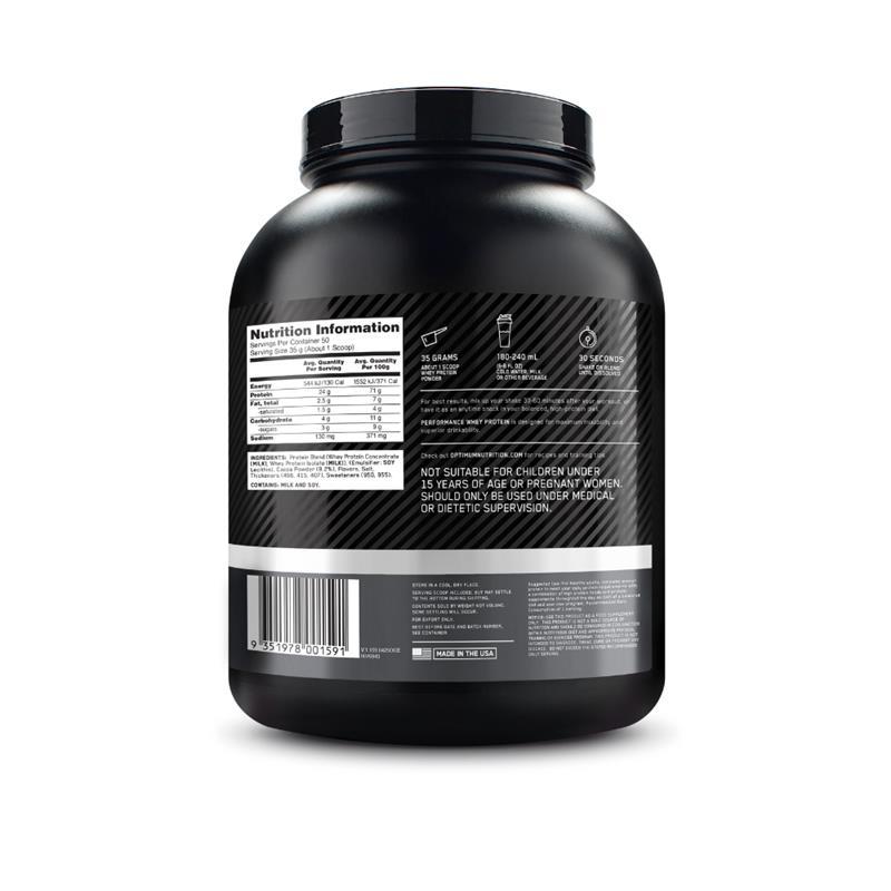 Optimum Nutrition Performance Whey Protein Chocolate 50 Serves 1.75kg