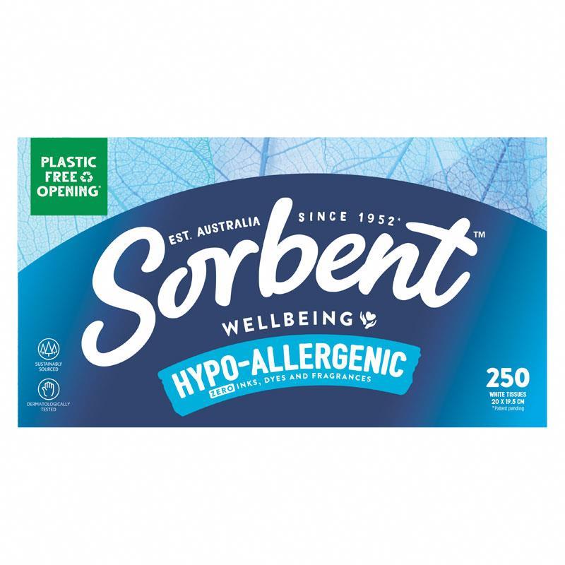 Sorbent Facial Tissue Hypo Allergenic 250 Pack