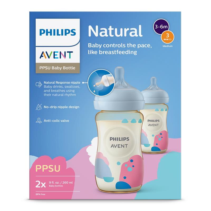 Avent Natural Response PPSU Baby Bottles 260ml 2 pack