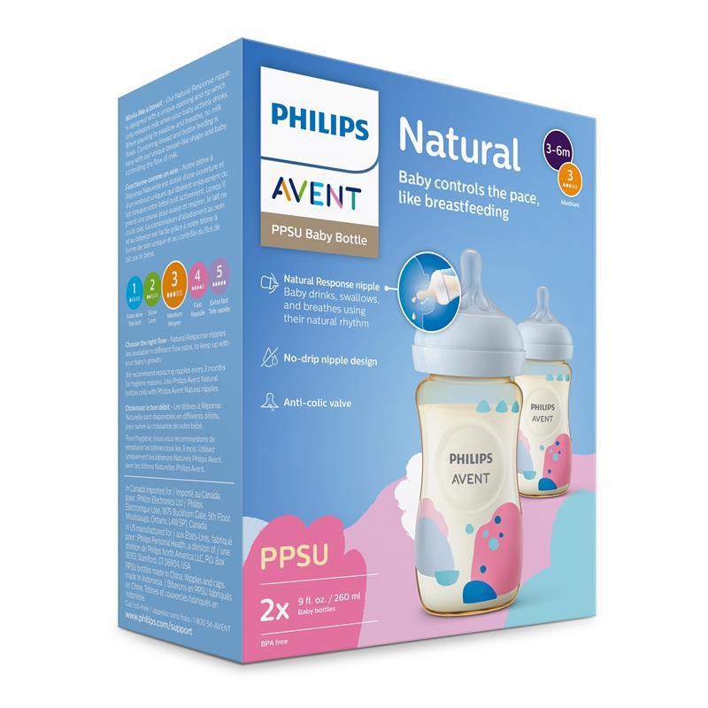 Avent Natural Response PPSU Baby Bottles 260ml 2 pack