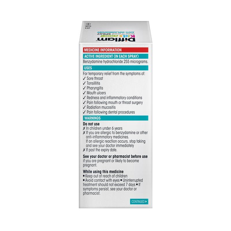 Difflam Kids 6 Years+ Sore Throat Spray 30ml