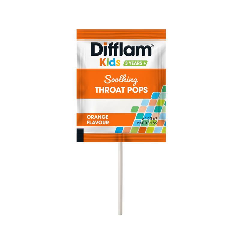 Difflam Kids Soothing Throat Pops Orange 10 Pack