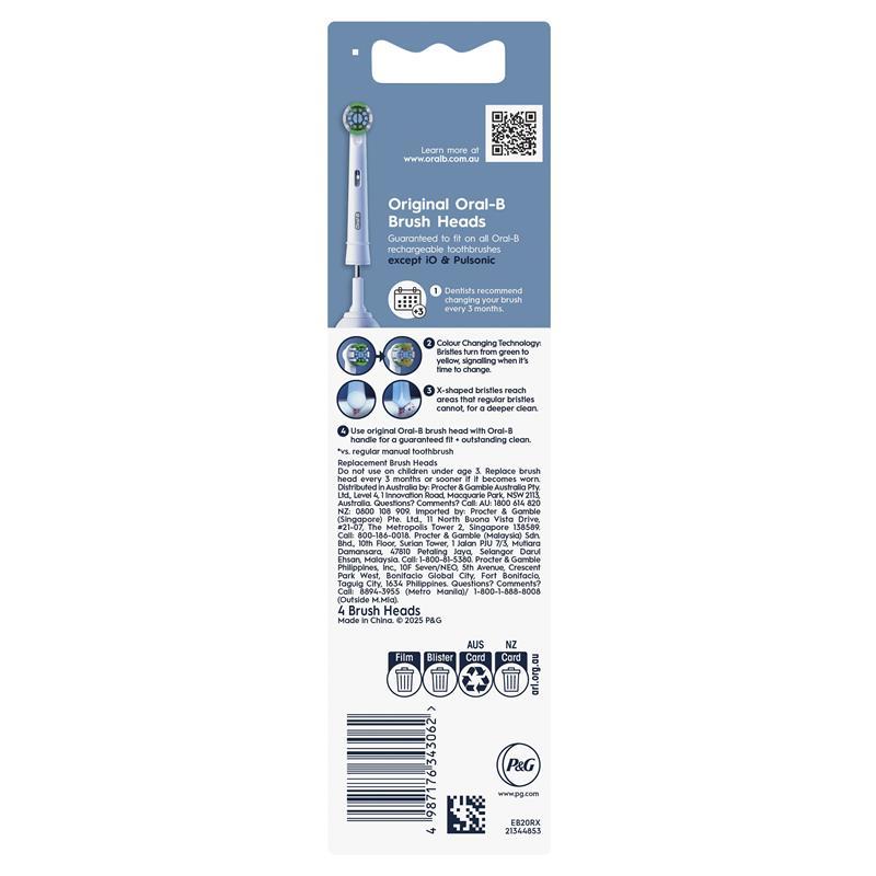 Buy Oral B Power Toothbrush Everyday Clean Refills 4 Pack online at ...