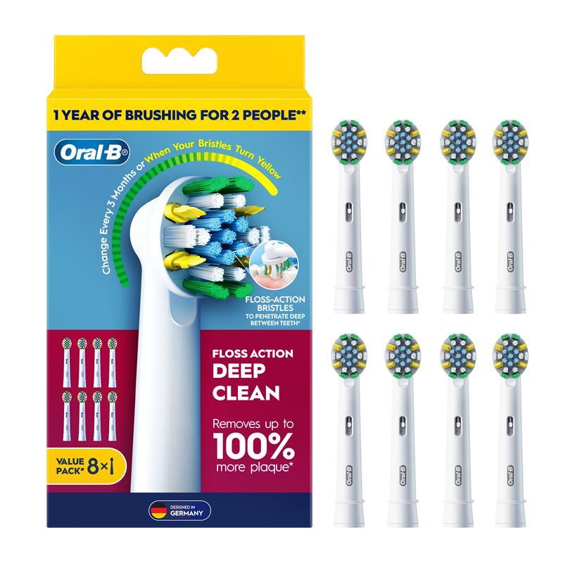 Oral B Power Toothbrush Floss Action Refills 8 Pack