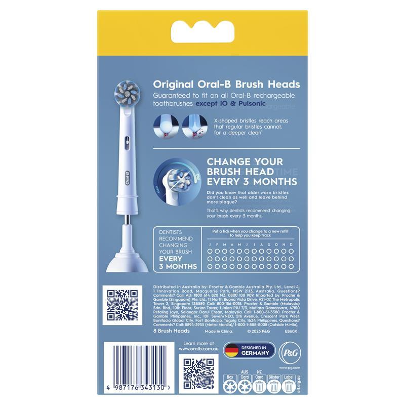 Oral B Power Toothbrush Sensitive Clean Refills 8 Pack