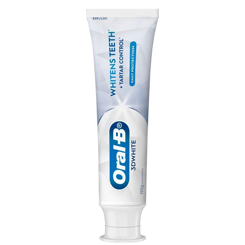 Oral B Toothpaste 3D White Whitens Teeth Long Lasting Freshness 2 x 190g  Value Pack