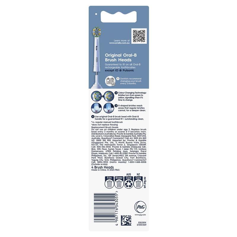 Oral B Power Toothbrush Floss Action Refills 4 Pack