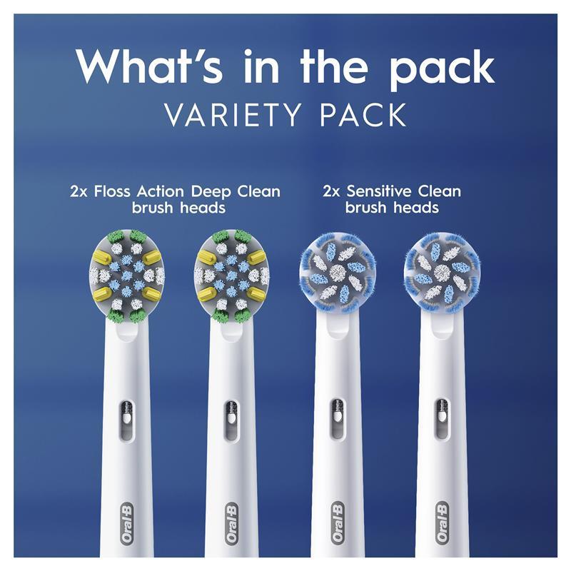 Oral B Power Toothbrush Variety Refills 4 Pack