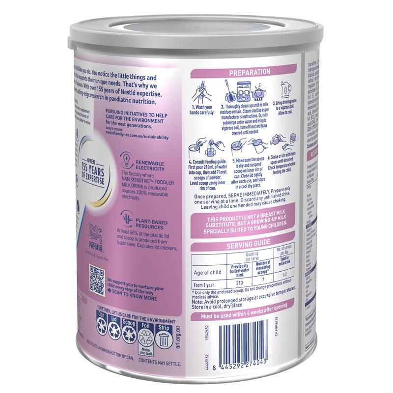 NAN SENSITIVE Premium Toddler Milk Drink 1+ Years 800g