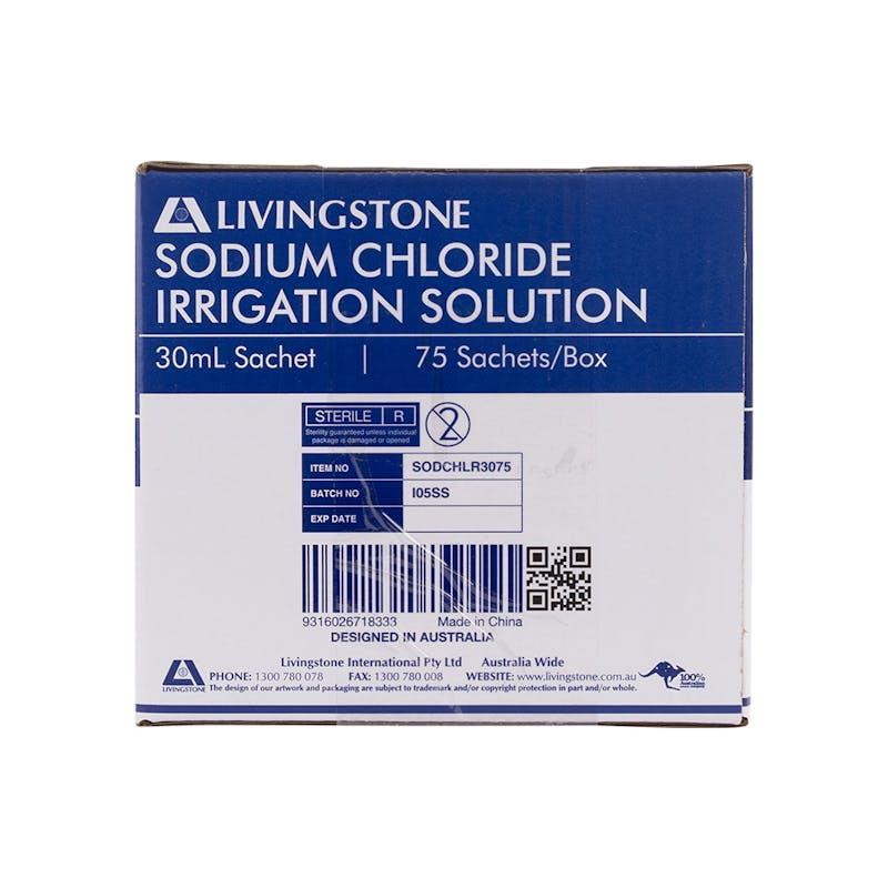Livingstone Saline Eyewash and Irrigation Solution 30mL Sachet 75 Pieces/Box