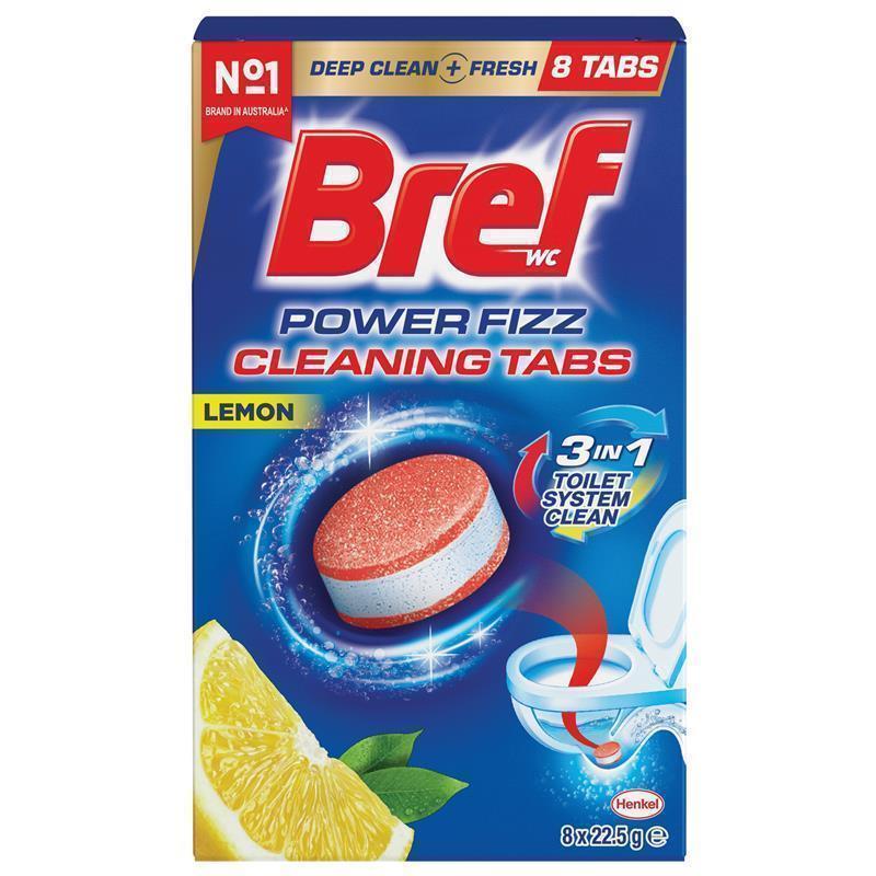Bref Power Fizz Cleaning Tabs Lemon 8 Pack