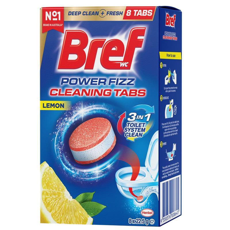 Bref Power Fizz Cleaning Tabs Lemon 8 Pack