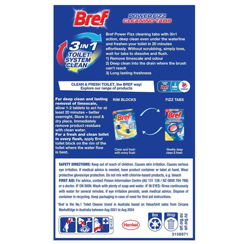 Bref Power Fizz Cleaning Tabs Lemon 8 Pack