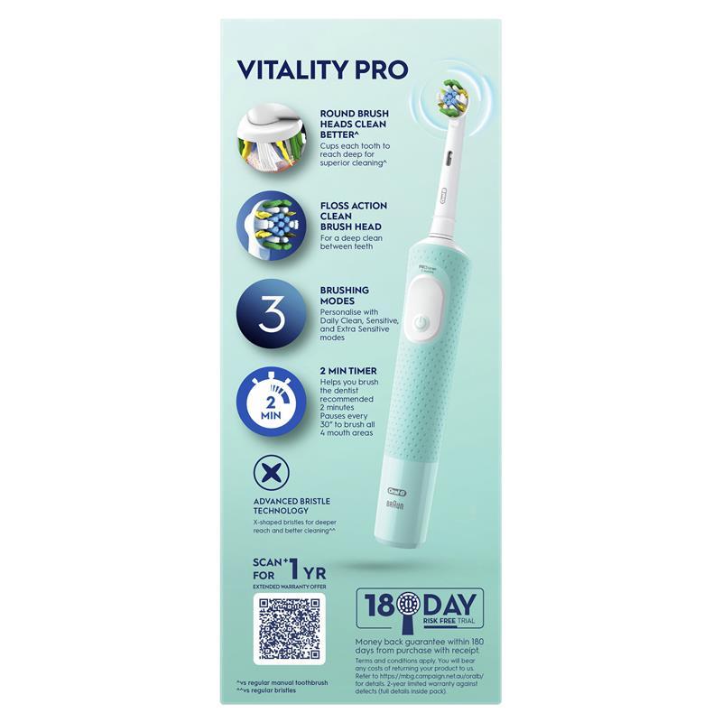 Oral B Power Toothbrush Vitality Pro Deeper Clean Mint Green