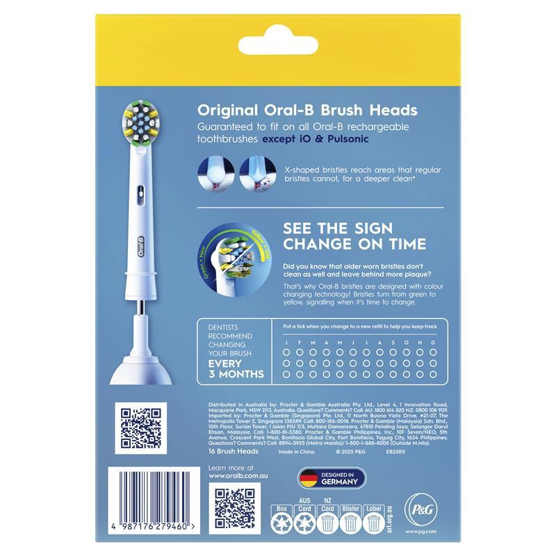 Oral B Power Toothbrush Floss Action Refills 16 Pack