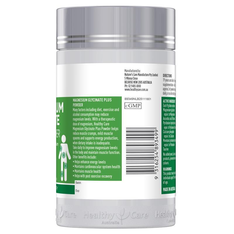Healthy Care Magnesium Glycinate Plus Powder Berry 200g