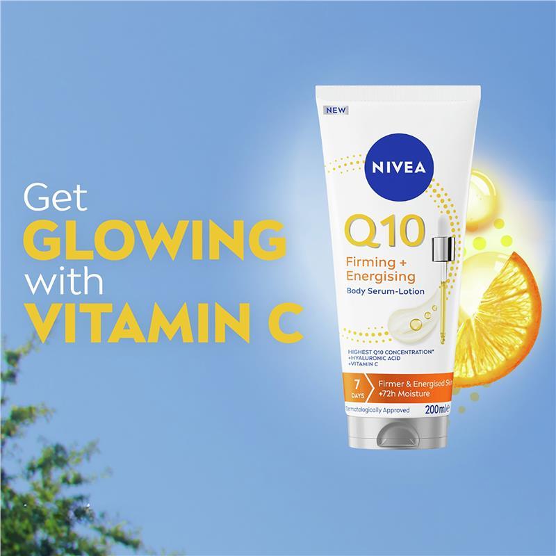 NIVEA Q10 Firming + Energising Body Serum Lotion with Hyaluronic Acid & Vitamin C 200ml