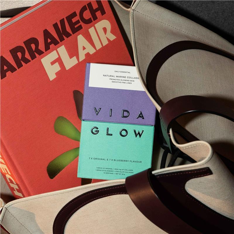 Vida Glow Natural Marine Collagen  Original & Blueberry 14 Day Trial Pack