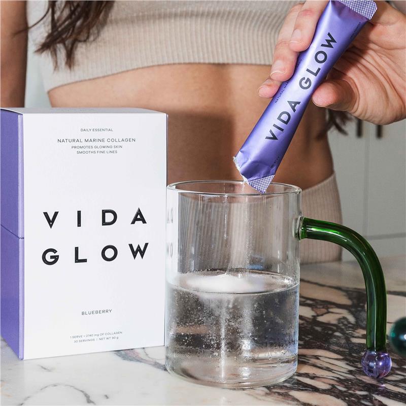 Vida Glow Natural Marine Collagen Blueberry 30 Sachets