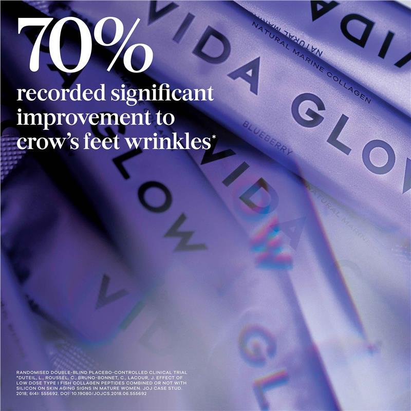 Vida Glow Natural Marine Collagen Blueberry 30 Sachets