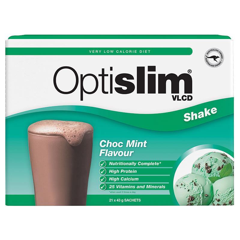 Optislim VLCD Meal Replacement Shake Choc Mint 21x43g Sachets