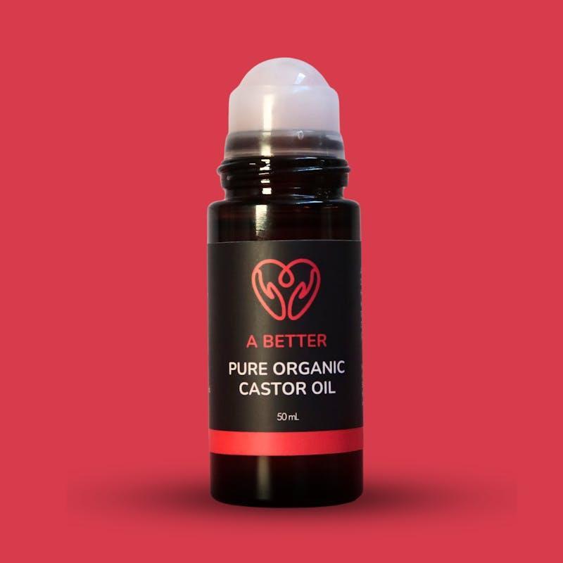A Better Pure Organic Castor Oil Roll-On - Rose Quartz Roller 50ml