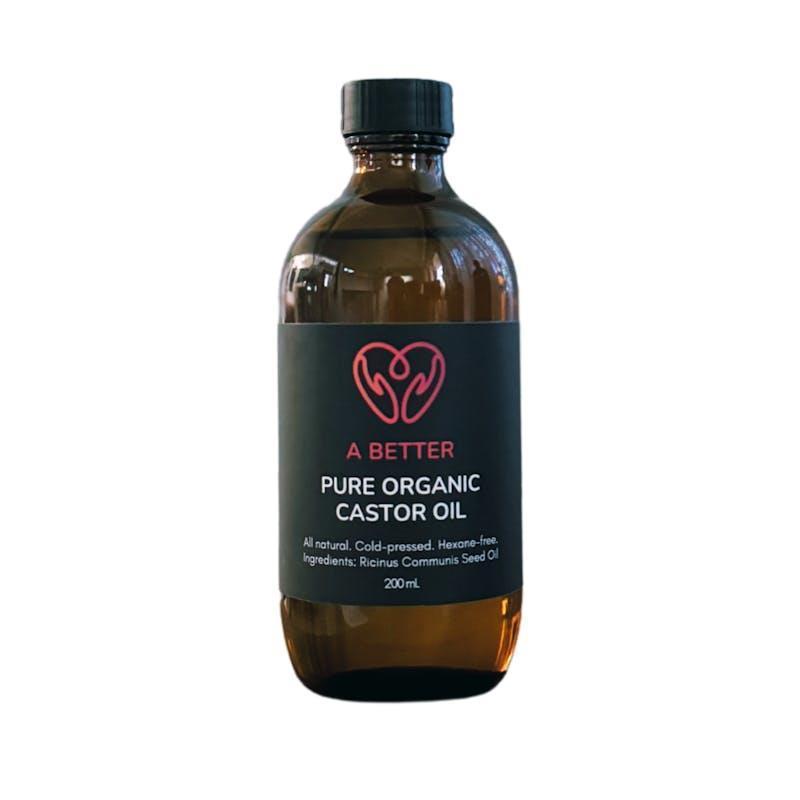 A Better Pure Organic Castor Oil - Amber Glass Bottle 200ml