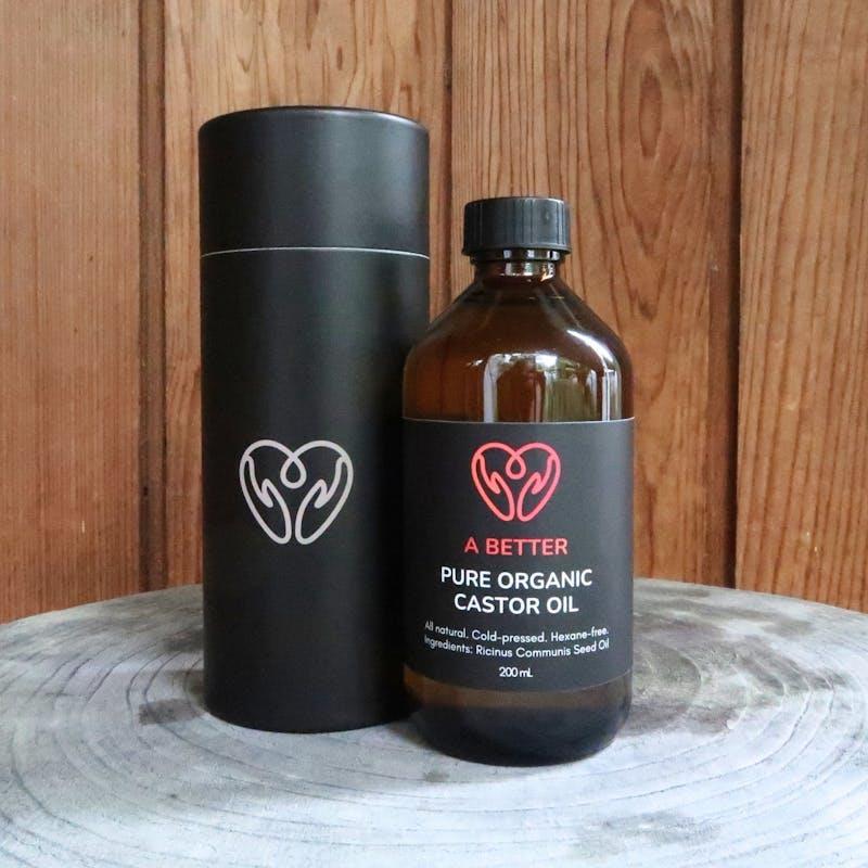 A Better Pure Organic Castor Oil - Amber Glass Bottle 200ml