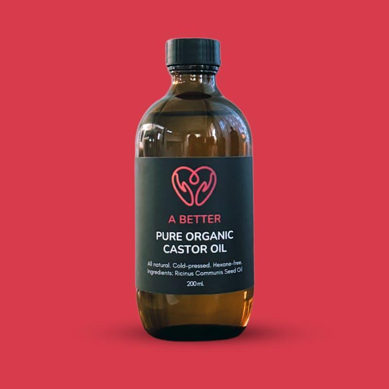 A Better Pure Organic Castor Oil - Amber Glass Bottle 200ml