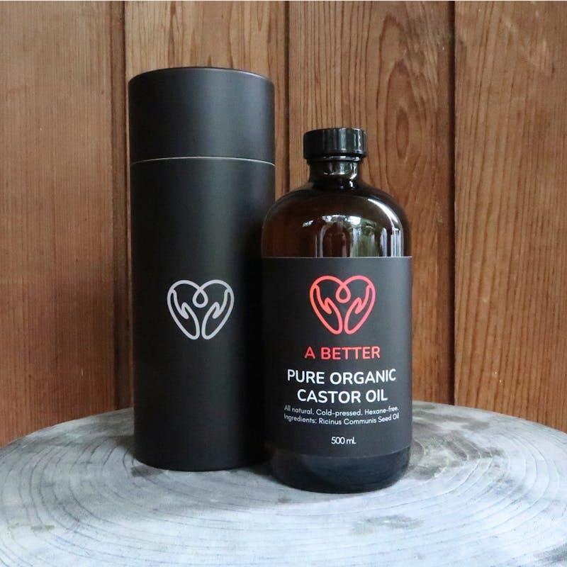 A Better Pure Organic Castor Oil - Amber Glass Bottle 500ml