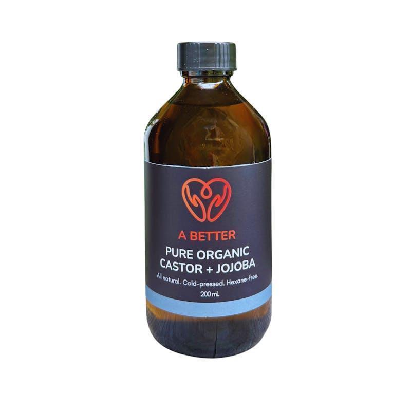 A Better Pure Organic Castor Oil + Jojoba - Amber Glass Bottle 200ml