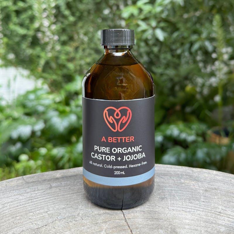 A Better Pure Organic Castor Oil + Jojoba - Amber Glass Bottle 200ml